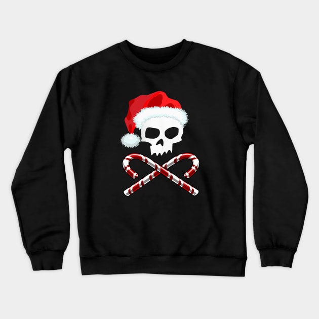 Santa Skull & Candy Canes Crewneck Sweatshirt by SoCalErich